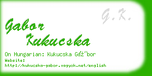 gabor kukucska business card